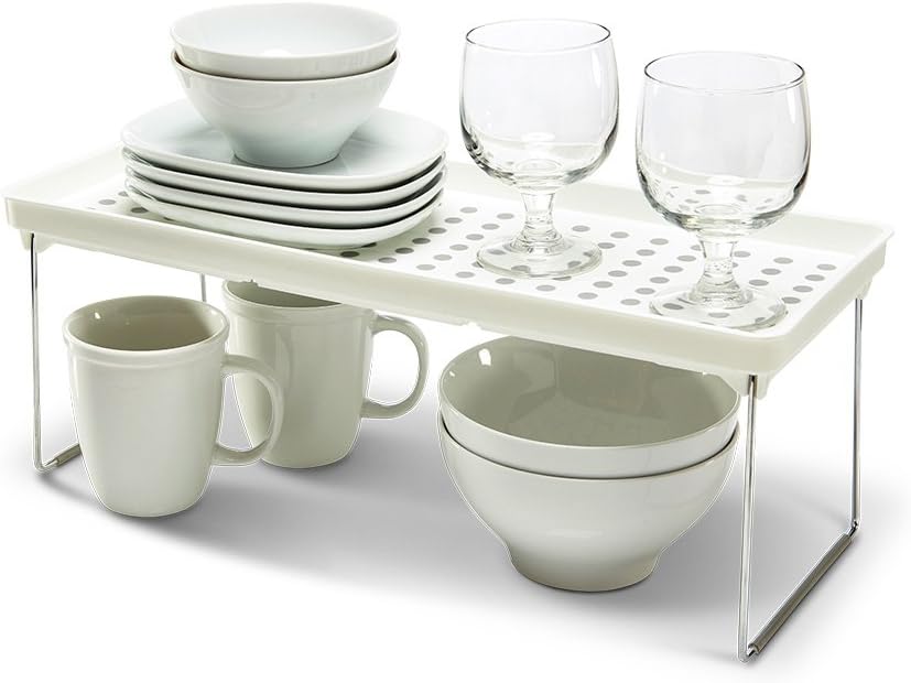 madesmart 大型スタッキングシェルフ - クリア | キャビネットコレクション | キャビネットやカウンター用のオーガナイザ