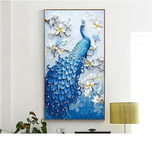 Peinture diamant paon pour salon et chambre : kit de broderie loisirs créatifs adultes