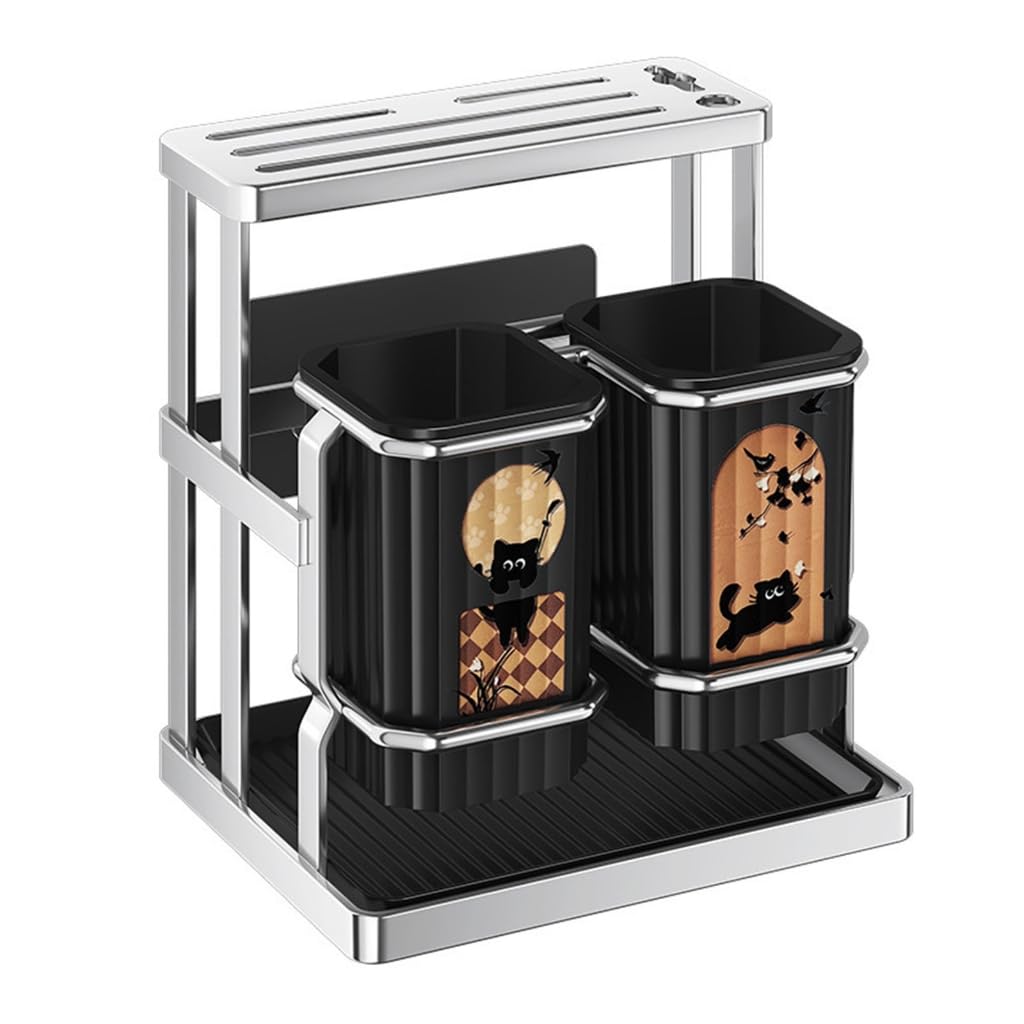 Support multifonction et organiseurs de baguettes avec construction en ABS robuste pour un rangement compact de cuisine et un gain de place sur le plan de travail