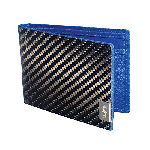 Common Fibers Men's Max 3.0 Carbon Fiber RFID Bifold Wallet w/ ID Window - Blue Twill Weave Common Fibers Men's Max 3.0 Carbon Fiber RFID Bifold Wallet w/ ID Window - Blue Twill Weave
