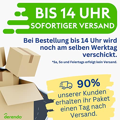 derendo Schneeweiss ultra wandfarbe weiß höchste deckkraft 10l weiße wandfarbe ausbessern wand streichen ohne tropfen Wandfarbe weiß matt für innen geruchsneutral 10 Liter - 2