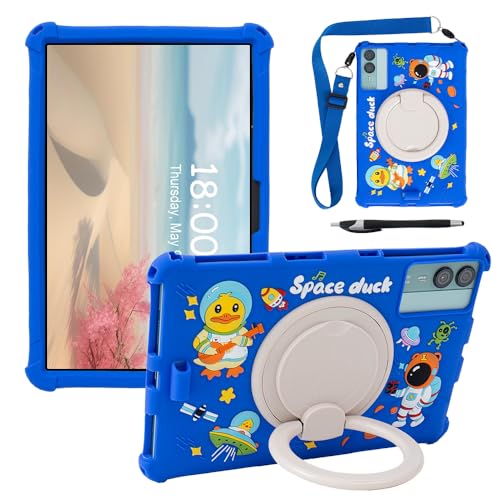Housse de tablette Android 11" dessin animé bleu marine pour les voyages en famille