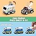 18 Pack Assorted Pull Back Car Toys for Kid with Storage Organizer Box, Mini Model Vehicle Set with Display Case for Child Toddler, Small Play Truck Bulk for Boy and Girl Party Favors, Birthday Gift