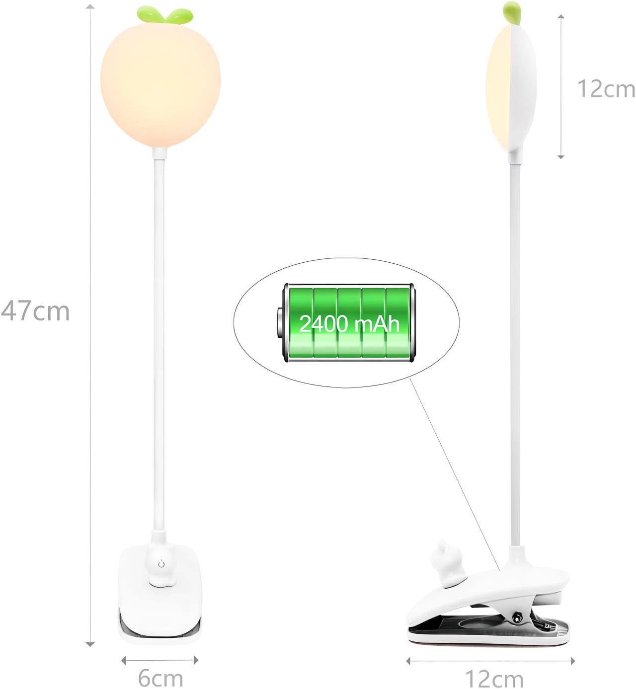 Lampada con Pinza per Bambini, LED Luce per Lettura Libri a Letto