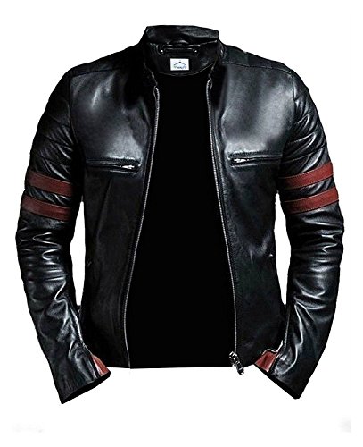 VearFit Hybrid Mayhem Hero Black PU Faux Leather Biker Jacket for Men