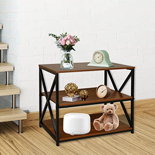 Babion Console Table, Entryway Table Sofa Table Console Tables For Entryway With 2 Shelves,3-Tier Wood Narrow Console Table Metal Frame For Couch, Hallway, Kitchen, Foyer (Dark Brown) #TOP6