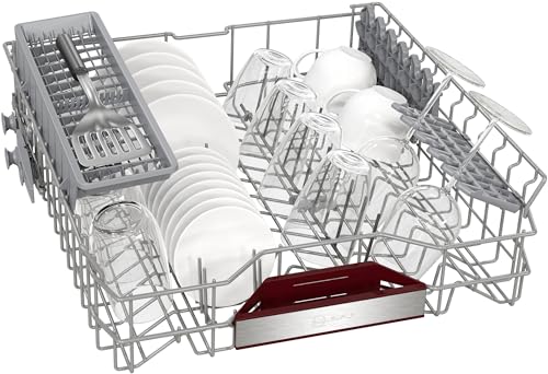 NEFF S125EBS16E, N 50, Smarter Unterbau Geschirrspüler 60 cm, Spülmaschine Made in Germany, Besteckkorb, sehr leise, Open Dry, starke Reinigung mit Chef 70ºC, Favoriten, Gebürsteter Stahl, Aqua Stop
