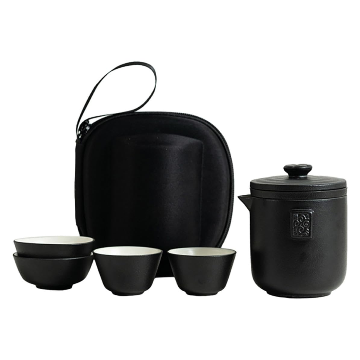 Juego de té portátil de cerámica TIDTALEO con tetera y estuche de viaje para exteriores