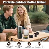 NICEWAT Tragbare Kaffeemaschine mit Akku, 12V Auto Reise-Expressomaschine, Mini Mobile Kapselmaschine für Camping Reise, Selbstheizend, 8 Tassen, Kompatibel mit Nespresso-Kapseln – Ansicht 3