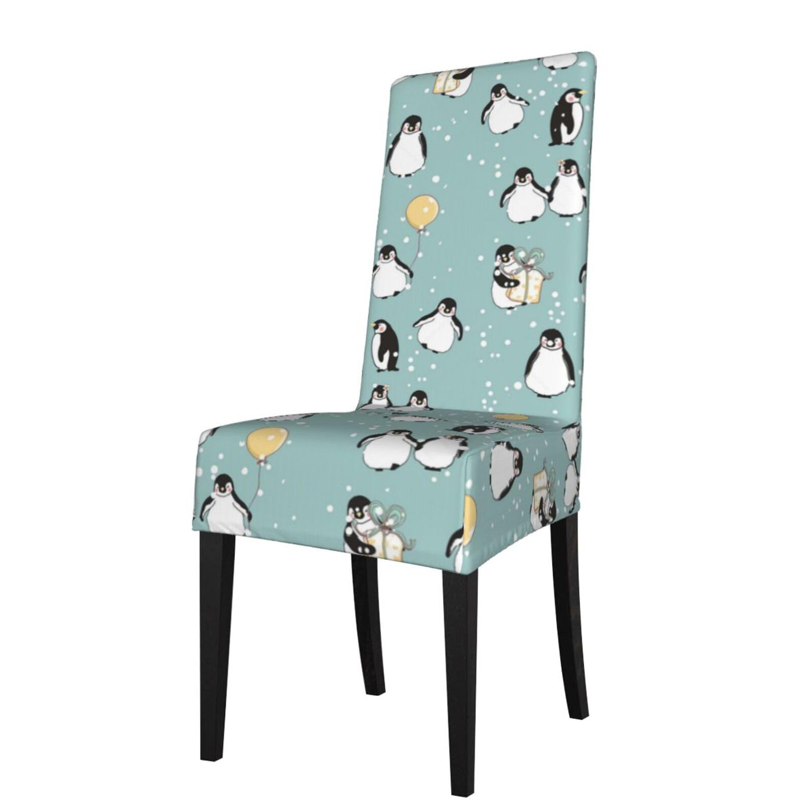 Lkymoh As Picture Penguin Balloon Snowflake, Chair Covers Stretch Chair Slipcovers For Dining Room, For Party Pet Protection Universal Fit Soft Polyester