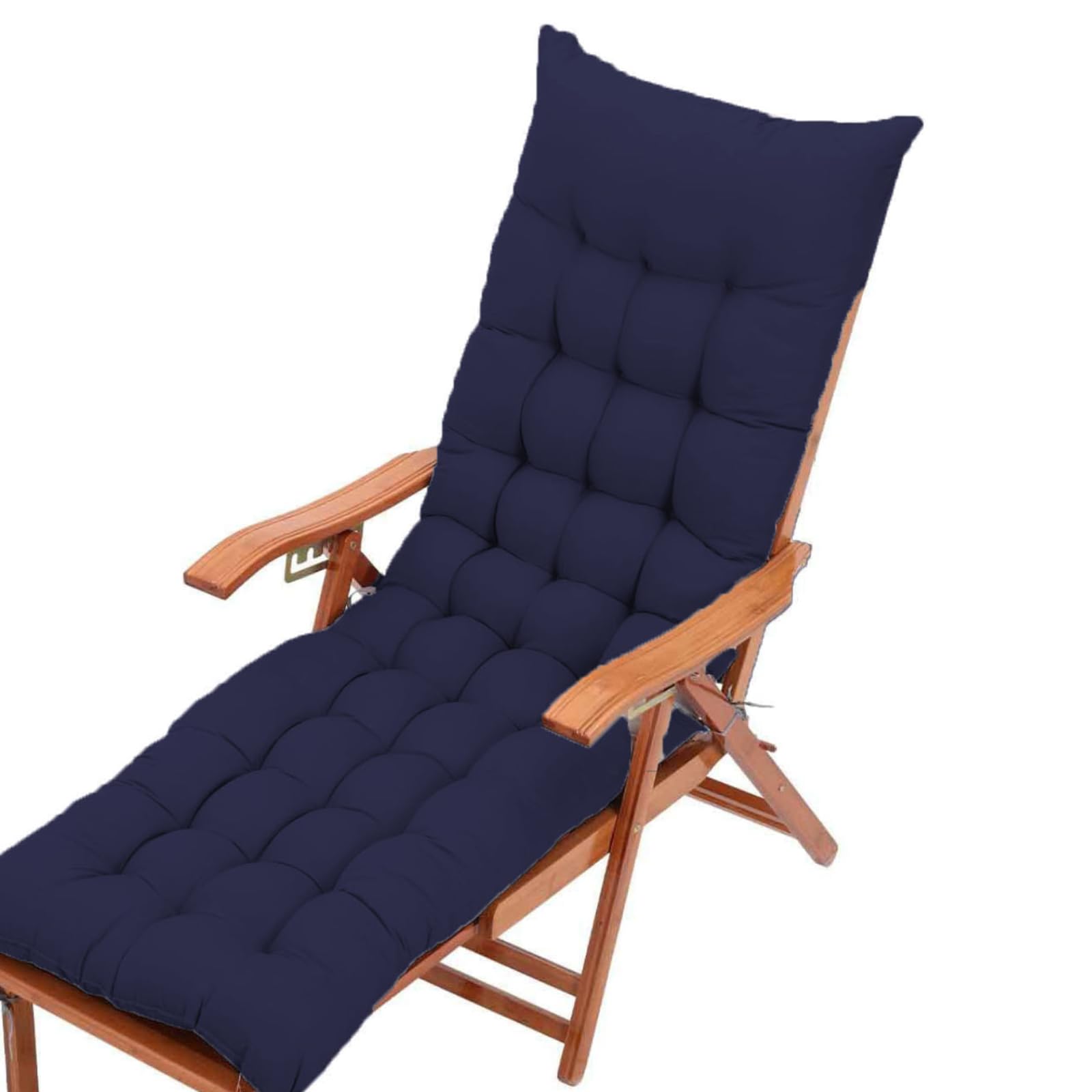 KYMMPL Durable Thick & Comfortable sun lounger cushion Garden Steamer Sunlounger Replacement Pad Outdoor & Indoor Sun Lounger Recliner Cushion Patio Furniture Cushion (Navy Blue,140 * 45)