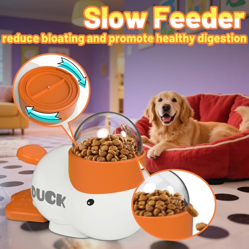 Interaktives Hundespielzeug 2 in 1 Slow Feeder Entenform Interaktive Futterspender Hundespielzeug Intelligenz Reduziert Blähungen fördert eine gesunde Ernährung für Haustiere Hunde und Katzen