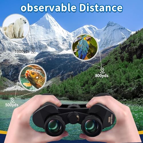 Image of 20X50 Binoculars for Adults High Powered with Low Light Vision, Bright BAK 4 Glass, Bird Watching, Safari, Trekking Waterproof & Easy Focusing Compact & Lightweight