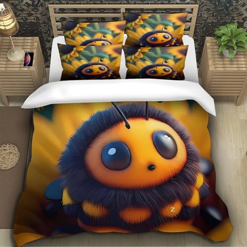 Parure de lit 3D abeille housse de couette super douce garçon - 5