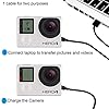 Suptig - Cavo di ricarica mini USB, confezione da 2 pezzi, compatibile per GoPro Hero 4 Hero 3+ Hero 3 Hero 2 Hero 1 (nero) #2