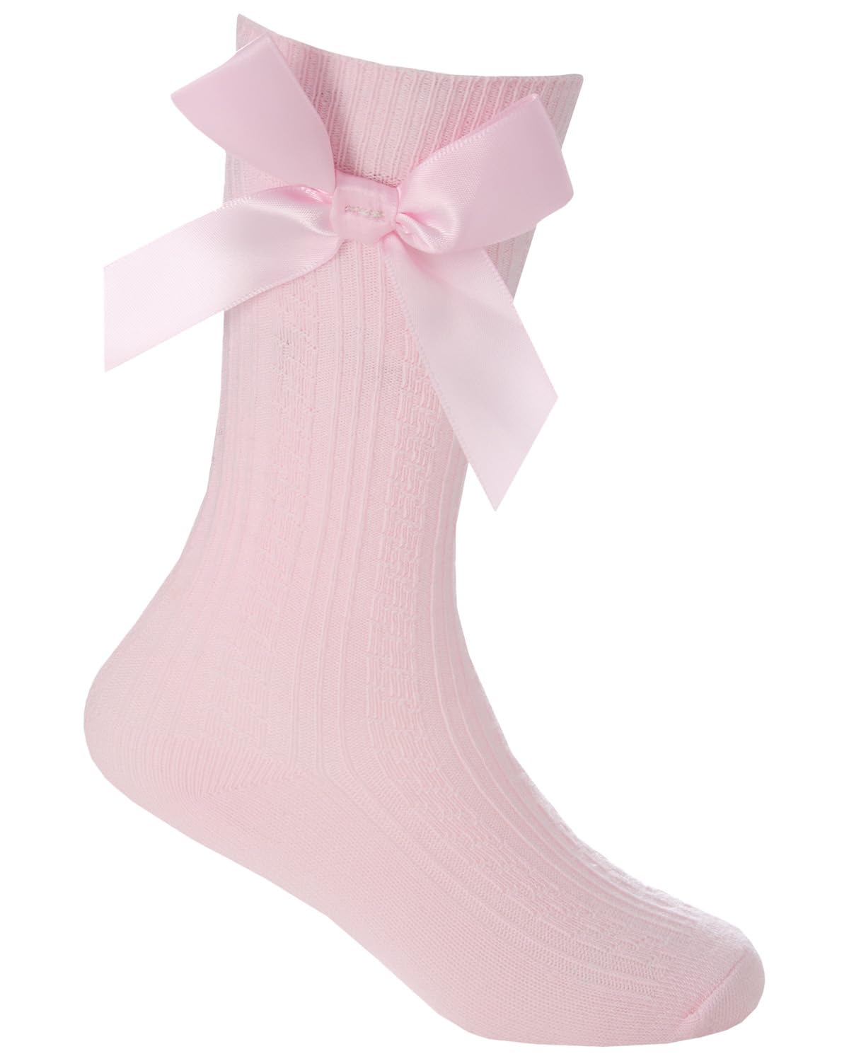 Slumber Hut 1 Pair Baby Knee High Cable Bow Socks 44B853 Pink 0-0