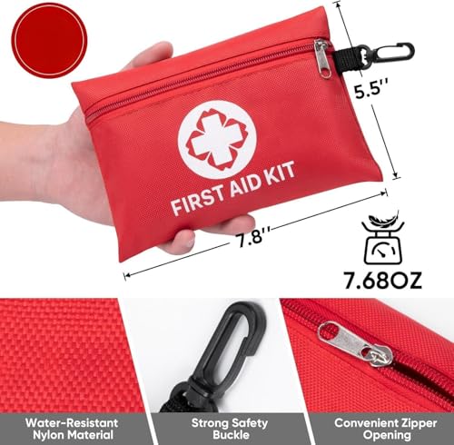 Medi Mini First Aid Kit Travel Essential, Emergency Kit with 82 Pieces Survival Kits for Home, Office, Camping & Outdoor Adventures, Compact & Portable for Holidays, Workplace Family Safety - Image 3