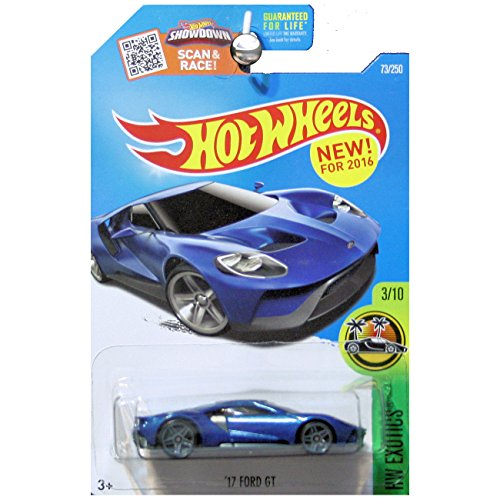 Hot Wheels 2016 HW Exotics '17 Ford GT Azul miniatura 1
