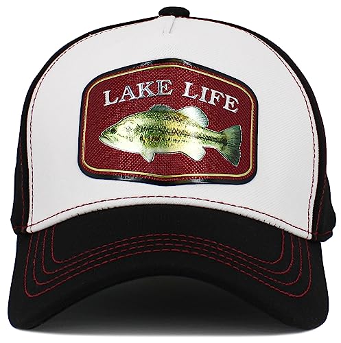 Image of KBETHOS Outdoor Hunting Fishing Lake Life Tactical Distressed Baseball Cap Dad Hats Adjustable Unisex