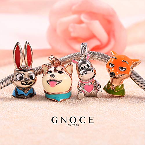 Image of GNOCE Pet Dog Bowl Bead Charm For Women, S925 Sterling Silver Bead Charm NecklaceBracelet for Her, Jewelry Gift