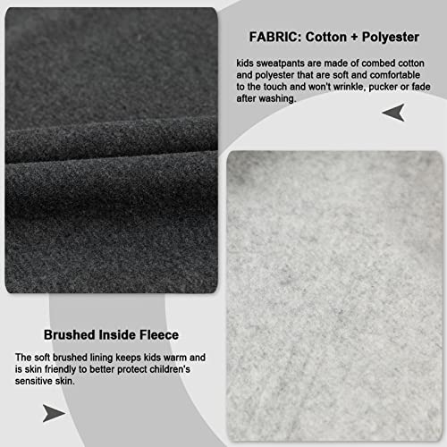 Kids Soft Brushed Fleece Jogger Sweatpants Adjustable Drawstring Casual Pants for Boys and Girls 3-12 Years3