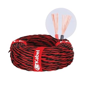 AT Kabel Flexible PVC Wire 23/76 2 Core Electrical Wire, Home Electrical Wire/Cables 90 mtr Red/Black