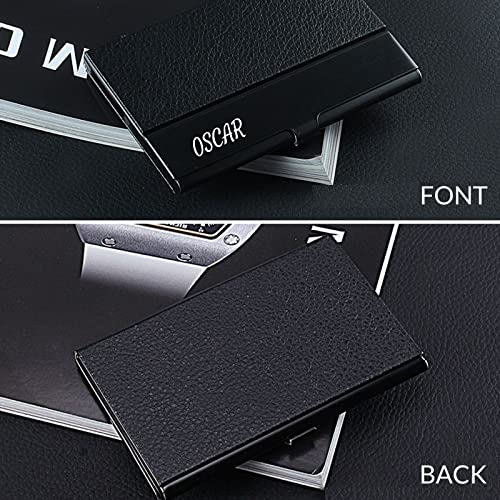 Taikuri Custom Business Card Holder Personalized Engraved Leather Business Card Case Holder Customized Your Text/Logo For Women/Men As Business/Unique Gift thumb #4