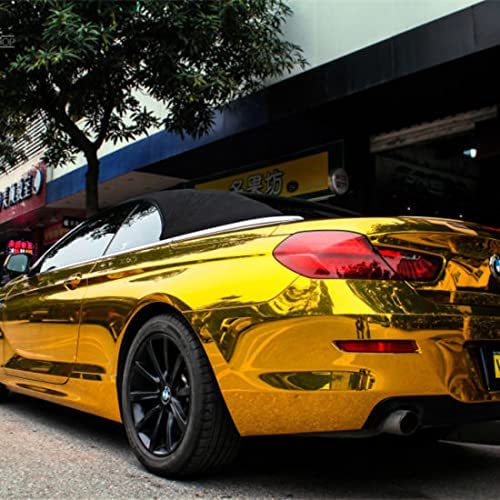 SIA VENDORS Mirror Gold Chrome Vinyl Wrap Car DIY Wrap Sheet Roll Film Sticker Decal Rated for Automotive Use for Car Vinyl Wrap Sheet (12" x 36"INCH, Gold Mirror Chrome) 3