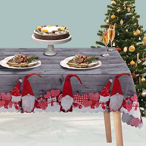 Becellen Nappe Noel, 180*150cm Polyester Rectangulaire Anti Tache Nappe de Noël Table Decoration pour la Fête des Fêtes Cover