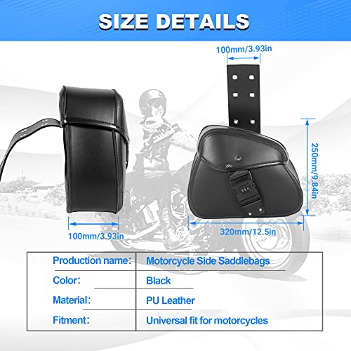 Oxmart Password Lock Motorcycle Saddlebags Buckle Throw Over Bag, Quick Release Anti-Theft Storage Tool Leather Sissy Bar Side Bag Universal Compatible With Harley Honda Kawasaki Yamaha Sportster #TOP4