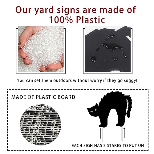 image for Anboor 6Pcs Black Cat Halloween Yard Signs Decoration with 12 Stakes, 