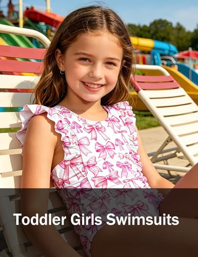 Image of RAISEVERN Baby Girls Swimsuit Ruffles Bathing Suits Cute Beach Sport Swimming Backless Summer One Piece Swimwear 2-7 Years