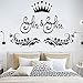 Abnehmbare Wandaufkleber Wohnzimmer Schlafzimmer Schlafzimmer Kopfteil Krone Logo romantisches Hochzeitszimmer Wandkunst Wandbild romantisch 57x79cm