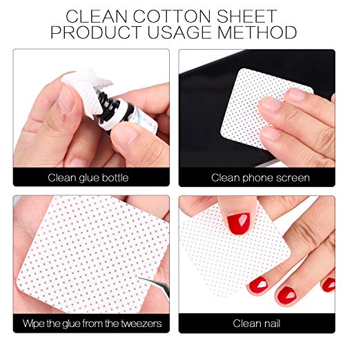Fenshine DD 200 Pcs Glue Cleaning Cotton Pads Non-Woven Fabric Wipes Glue Wiping Cloth thumb #4