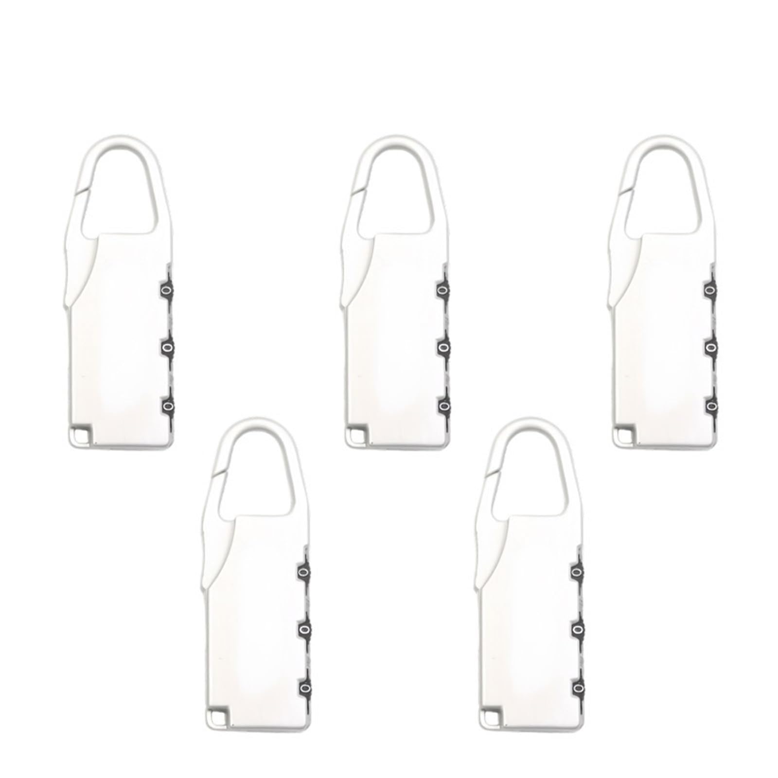 Lock Luggage 3 Digit Combination Lock Security Tool Customs Password Lock(5pcs White)