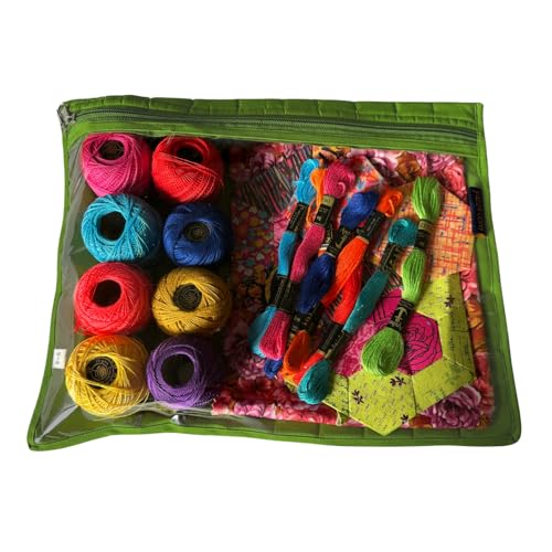 Image of Yazzii Travel Pouch - Portable and Multifuctional for Sewing Accessories, Crafting, Beading, & More - Green