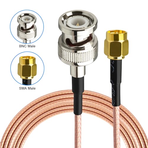 2 piezas Conectores BNC macho a SMA macho cable coaxial RG316 15 cm miniatura 2