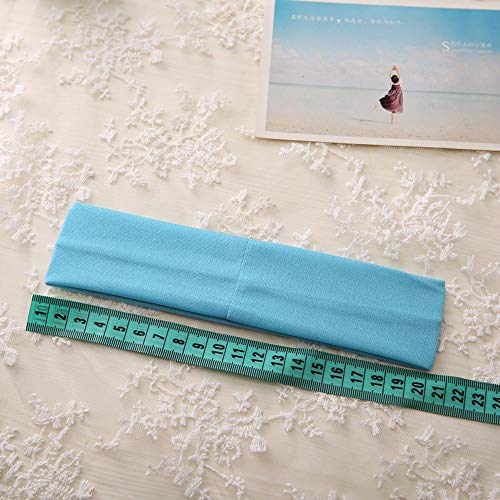Image of Sport Yoga Headbands,Pack of 14,Fashion Soft Elastic Polyester Sweatband Yoga Stretchy Headband for Women Man Girl (Yellow)