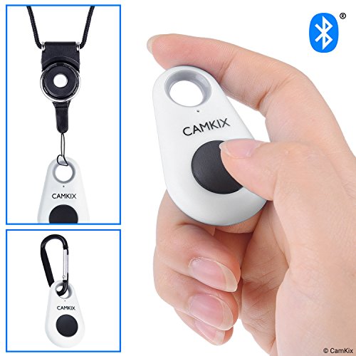 Télécommande du0092obturateur de caméra avec Technologie sans Fil Bluetoothu00ae u0096 Lanière avec Circulaire détachable - Mousqueton - Prenez des Photos/vidéos à Distance jusqu'à 10 m sur iPhone/Android
