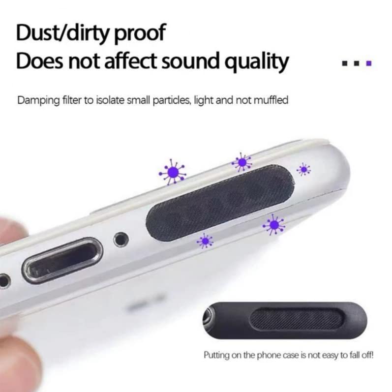 Image of MAK Type C Charging Port Adhesive Dust Protection Caps Dust Plugs Black (6Pc) with Dustproof Net Stickers for Speaker Mesh Combo (10S+10L), Free Forceps, Compatible with Mobile, Tablet (Combo)