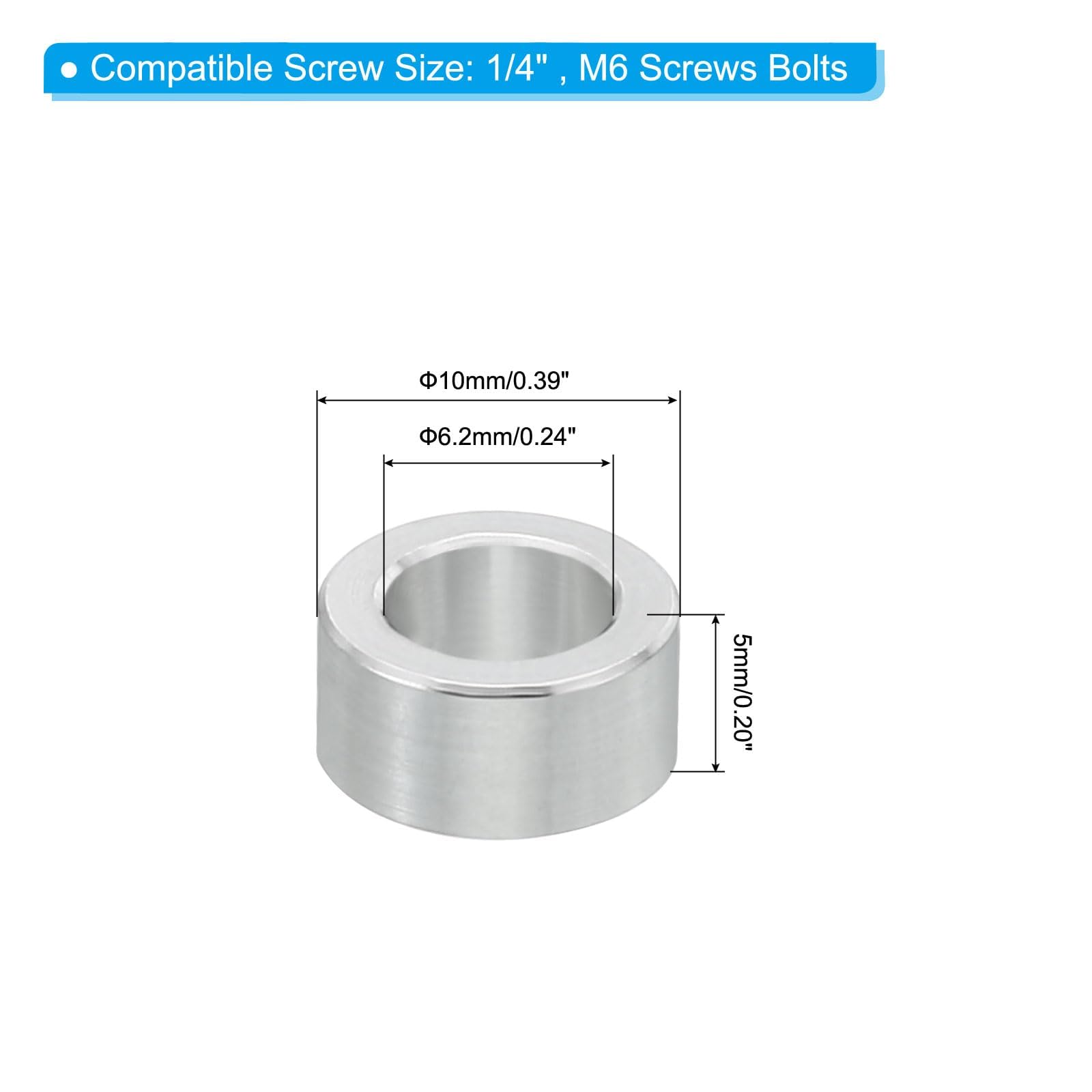 TA-VIGOR 10Pcs M6 Aluminum Spacer - Image 2