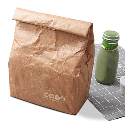 Lunch Bag for Men, Women, Kids, Tyvek Leakproof Insulated Brown Paper Lunch Box