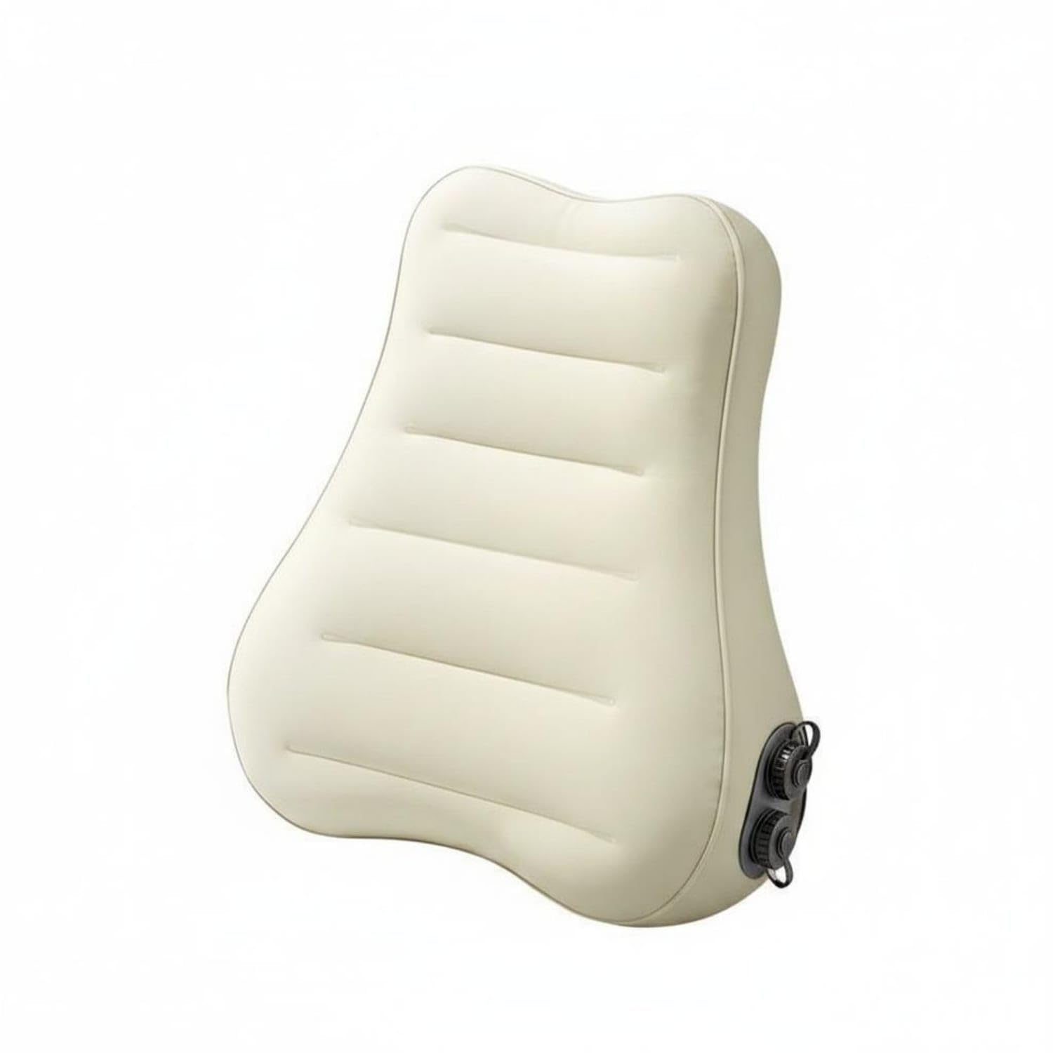Multi-Purpose Automatic Inflatable Waist Rest Self-Inflating Pillow Ergonomic Travel Pillow for Travelers, Office Workers, Napping, Cream-image-8