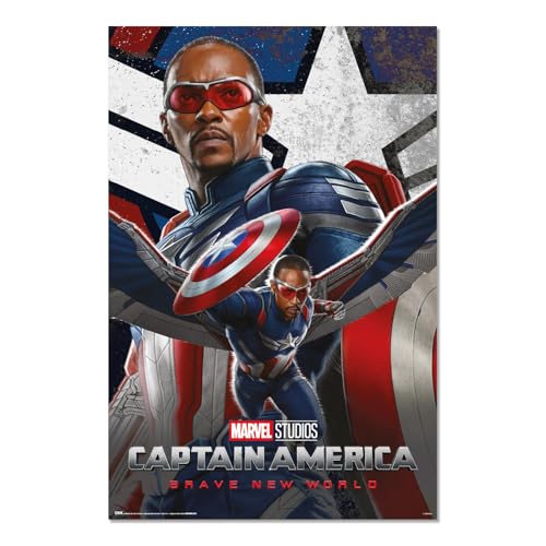 Grupo Erik - Poster Marvel Captain America - 61x91,5cm - Deco Maison, Decoration Murale, Affiche Décorative
