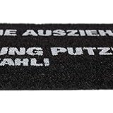 Relaxdays Fußmatte Kokos 'Schuhe ausziehen oder Wohnung putzen - Deine Wahl!', außen & innen, Türmatte 60x40 cm, schwarz