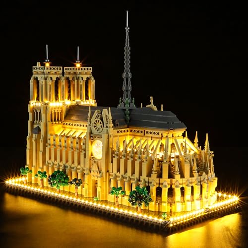 Image of YEABRICKS LED Light for Lego 21061 Architecture Notre-Dame de Paris Building Blocks Model (Lego Set not included)