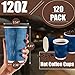 Lamosi Coffee Cups 12 oz - 120 Pack, 12 oz Disposable Paper Coffee Cups Insulated, Corrugated Kraft Ripple Wall Cup for Hot Beverage or Cold Drinks (Navy)
