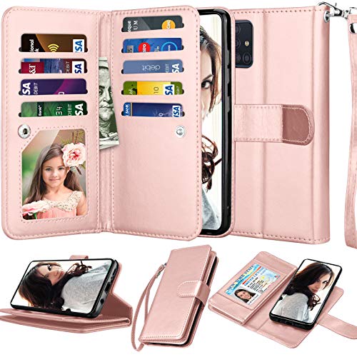 NJJEX Wallet Case for Samsung Galaxy A71, for 6.7