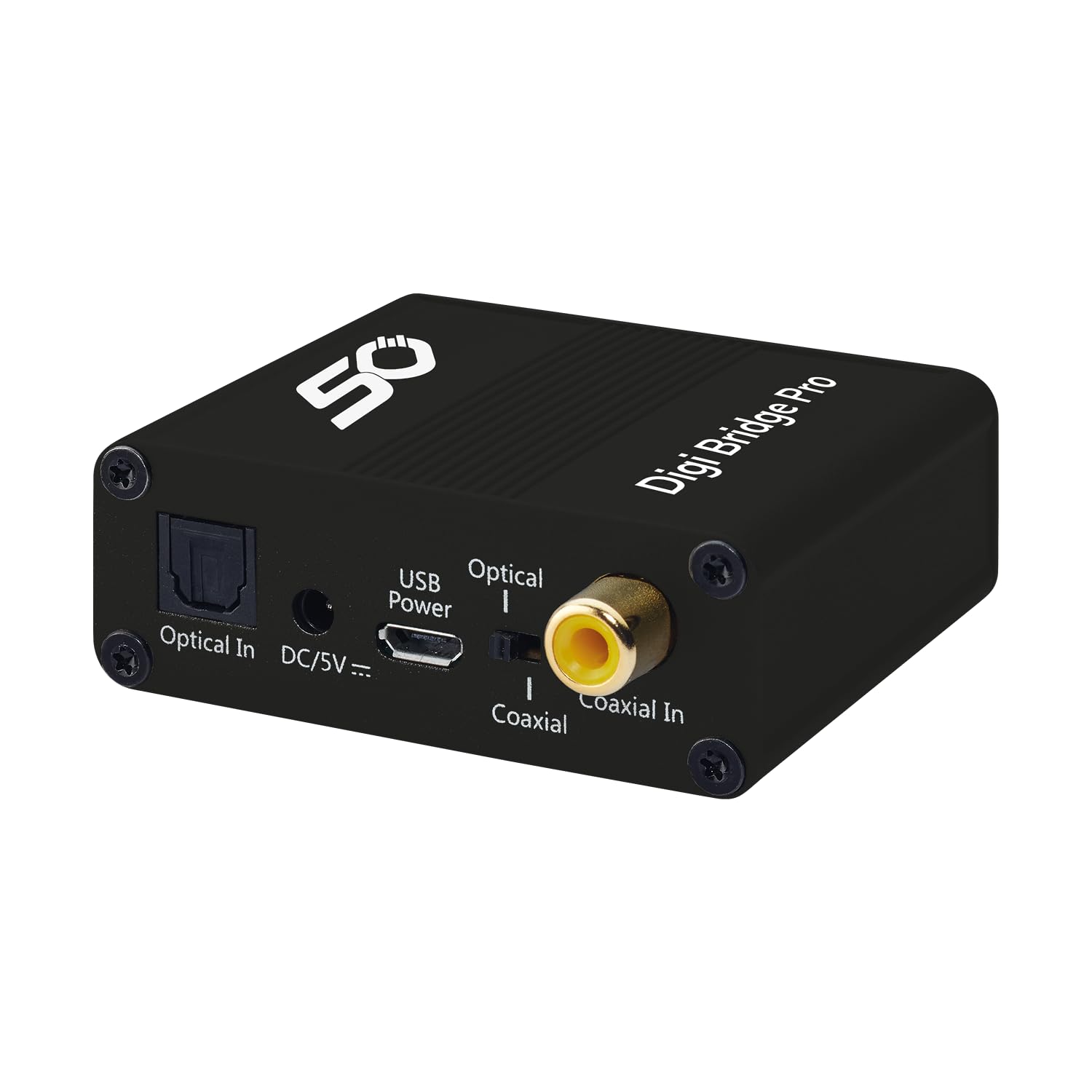OEHLBACH DA Converter - Trasformatore audio digitale/analogico, coassiale/ottico, R-L/Jack - Cirrus Logic Chip, marrone metallizzato