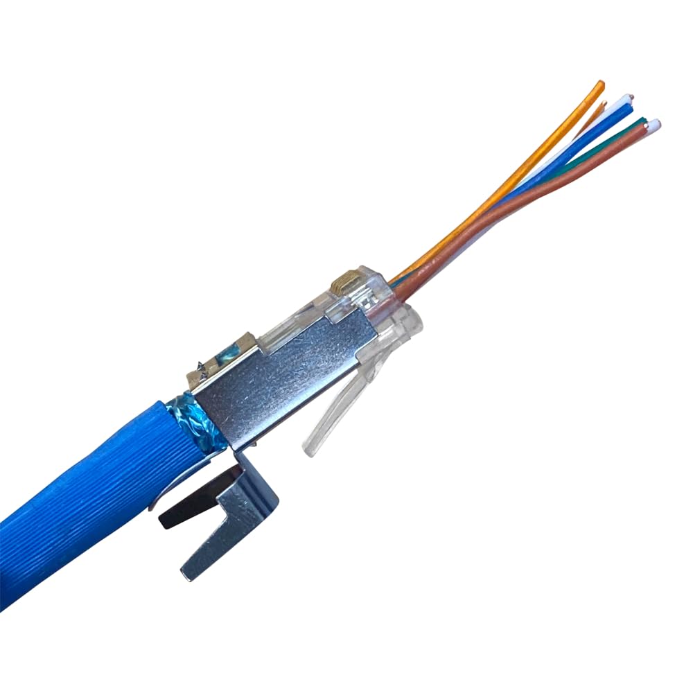 VDV826-705 Enchufe de datos modular para cable blindado CAT6A y cable Ethernet CAT6 de mayor diámetro para interiores o exteriores, paquete de 50 unidades 5